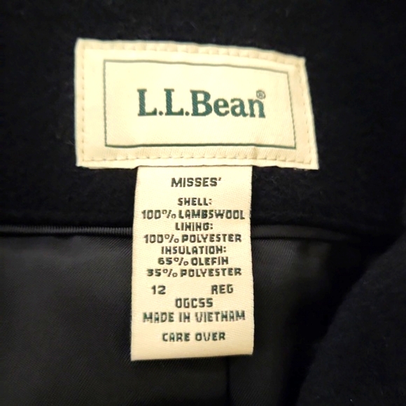 L. L. Bean Classic Lambswool Polo Coat 3/4 Length Black Size 12 LIKE NEW! - Picture 9 of 14